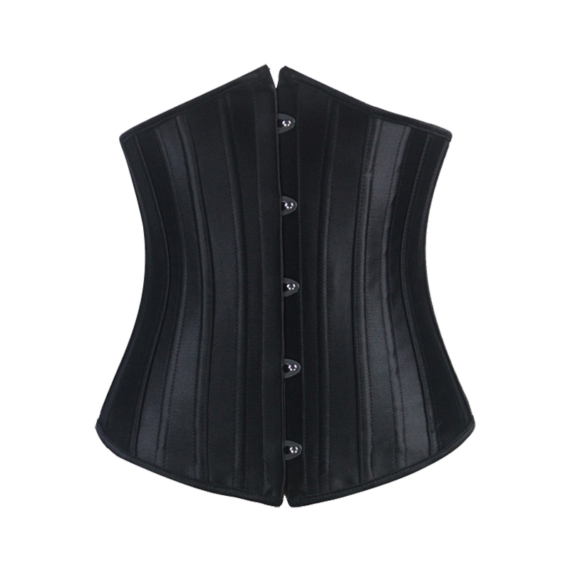 Steel boned white satin underbust corset elegant gothic > NEW WITCH -  VGLM0203