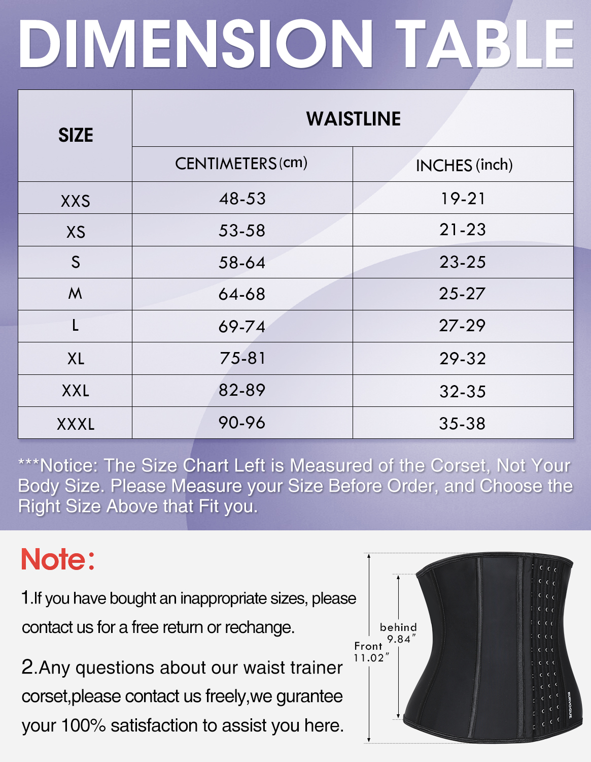 Burvogue Waist Trainer for Women Weight Loss-Postnatal Sport Underbust  Waist Shaper Latex Cincher Shaperwear (Black, Medium) : :  Clothing, Shoes & Accessories